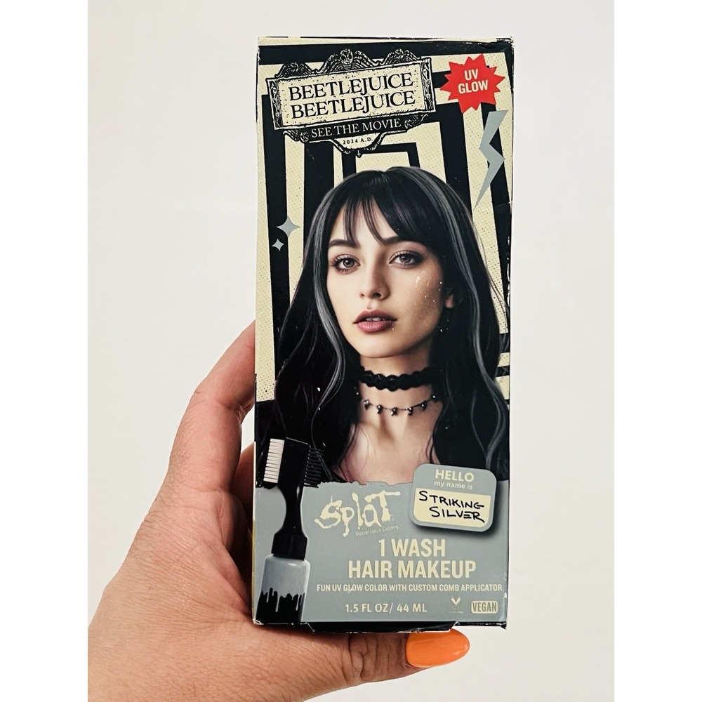 Splat 1 Wash Gel Temporary Hair Color‎ Dye In Striking Silver Size 1.5 Fl oz